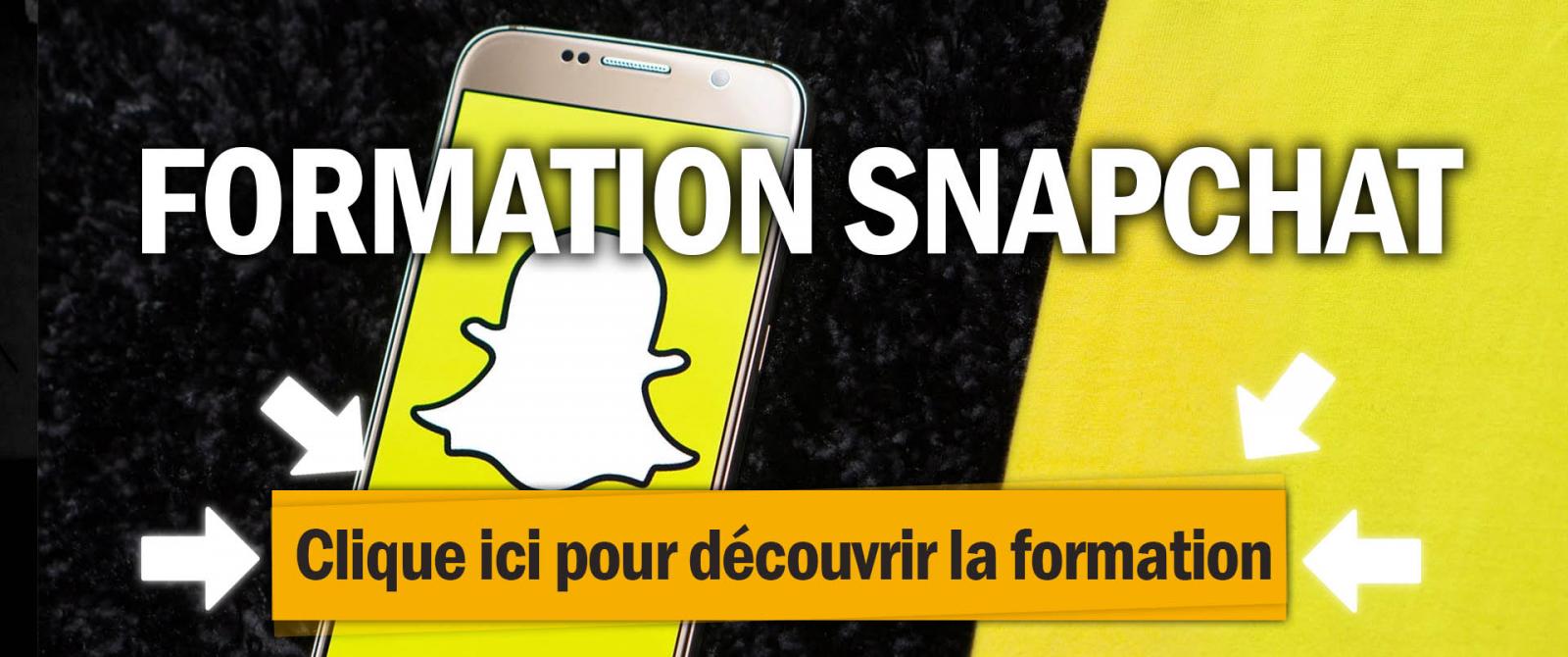 Formation snapchat ads pour faire de la publicité sur Snapchat avec le logo de snapchat et une couleur jaune en fond.